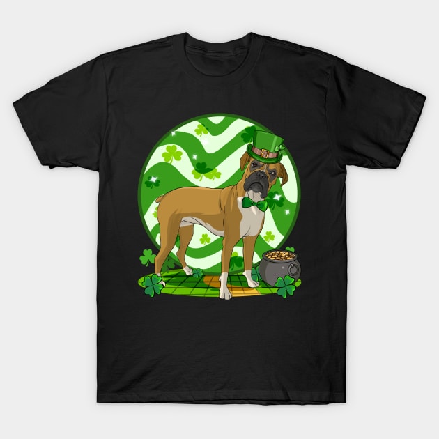 Boxer Dog St Patricks Day Leprechaun T-Shirt by Noseking